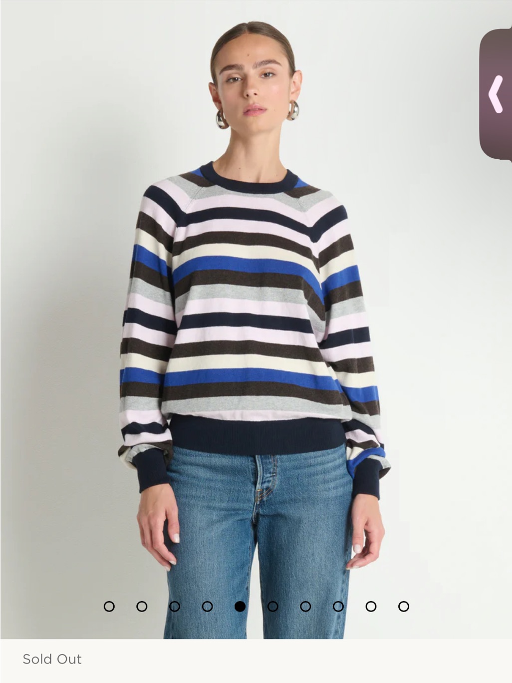 Nation Ltd Yanni Striped Crewneck Sweater In Navy, Blue, Gray & Pink